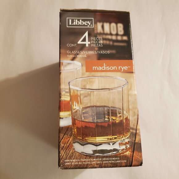 Libbey Drinking Glasses Set of 4 Octagon shaped. Crafted in the USA. - Picture 7 of 7